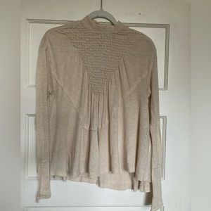Free people textured long sleeve top size xs